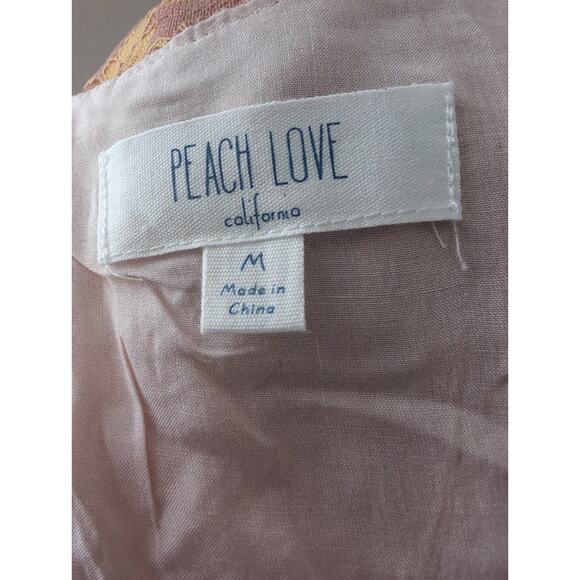 Anthropologie vneck lace feminine Victorian style faux button Peach love dress - Picture 7 of 9